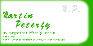 martin peterfy business card