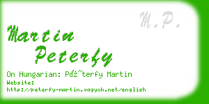 martin peterfy business card